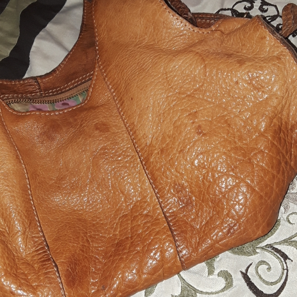 Leather purse,  needs repairs, light brown - Picture 2 of 12